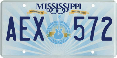 MS license plate AEX572