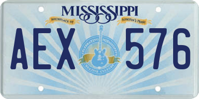 MS license plate AEX576