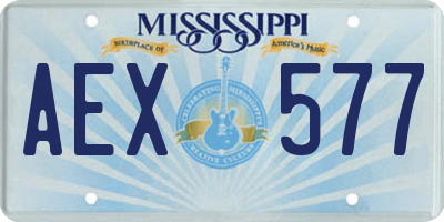 MS license plate AEX577