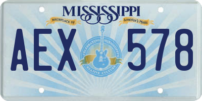 MS license plate AEX578