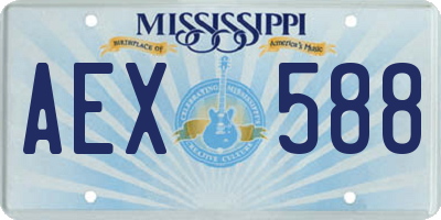 MS license plate AEX588