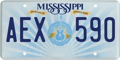 MS license plate AEX590