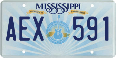 MS license plate AEX591