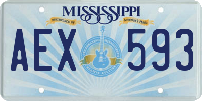 MS license plate AEX593