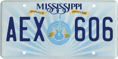 MS license plate AEX606