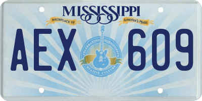 MS license plate AEX609