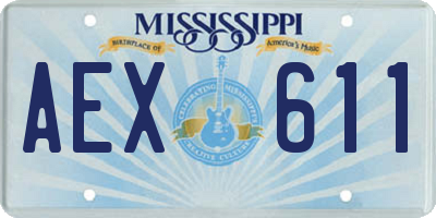 MS license plate AEX611
