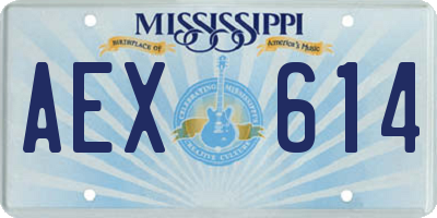 MS license plate AEX614