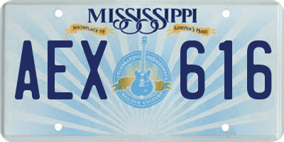 MS license plate AEX616
