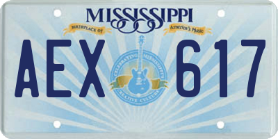 MS license plate AEX617