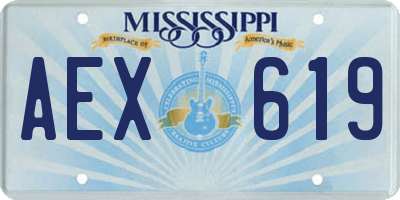 MS license plate AEX619