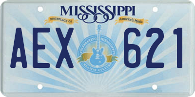 MS license plate AEX621