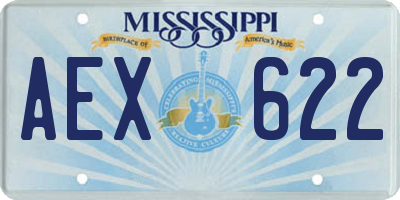 MS license plate AEX622