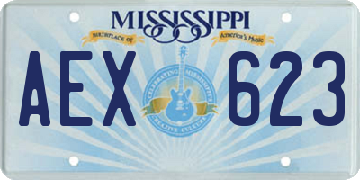MS license plate AEX623
