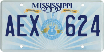 MS license plate AEX624