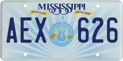 MS license plate AEX626