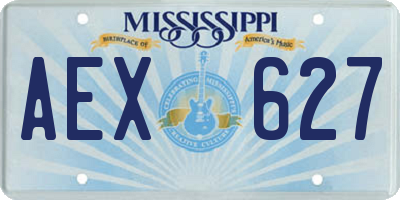 MS license plate AEX627