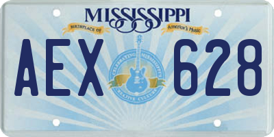 MS license plate AEX628