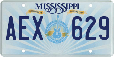 MS license plate AEX629