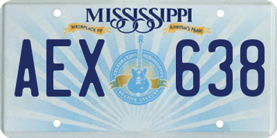 MS license plate AEX638