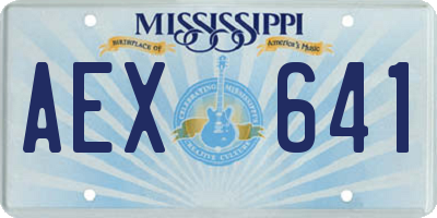 MS license plate AEX641