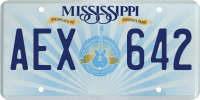 MS license plate AEX642