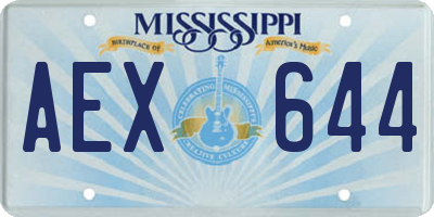 MS license plate AEX644