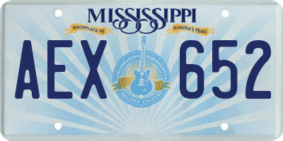 MS license plate AEX652