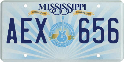 MS license plate AEX656