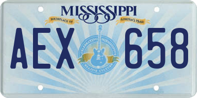 MS license plate AEX658