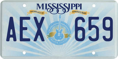 MS license plate AEX659