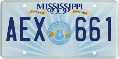 MS license plate AEX661
