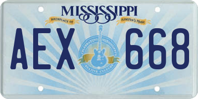 MS license plate AEX668