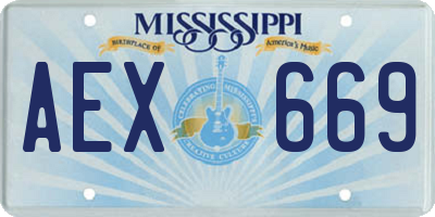 MS license plate AEX669
