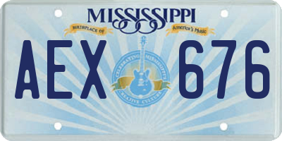 MS license plate AEX676