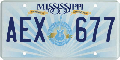 MS license plate AEX677