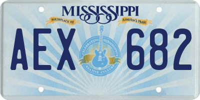 MS license plate AEX682