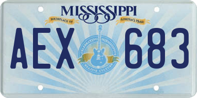 MS license plate AEX683