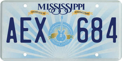 MS license plate AEX684
