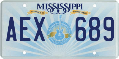MS license plate AEX689