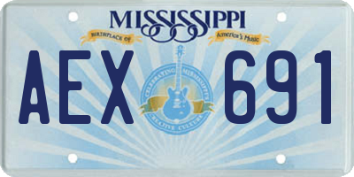 MS license plate AEX691