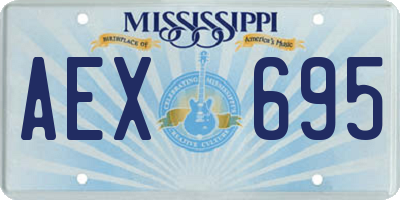 MS license plate AEX695
