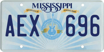 MS license plate AEX696