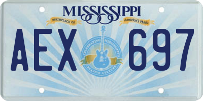 MS license plate AEX697