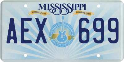 MS license plate AEX699