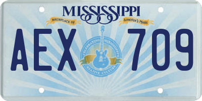 MS license plate AEX709