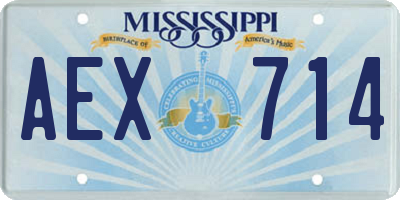 MS license plate AEX714
