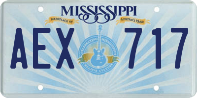 MS license plate AEX717