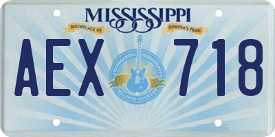 MS license plate AEX718