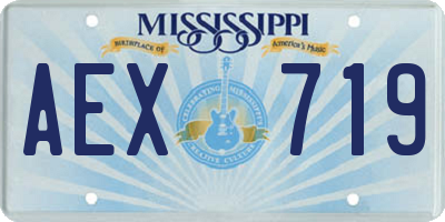 MS license plate AEX719